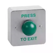 CDVI RTE Traditional Surface Green Dome Style Press to Exit Button - Steel