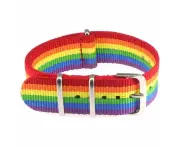 One Piece Nylon Nato Watch Straps - Universal Sizes - Rainbow, 24mm