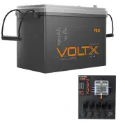 1* VoltX 12V 190Ah Lithium Battery LiFePO4 1* VoltX 12V Control Box 2 USB Ports