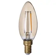 LUNNOM LED bulb E14 210 lumen, dimmable/chandelier brown clear glass