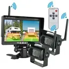 7" Wireless Rear View Monitor +2 WIFI Reverse Camera Kit Caravan Bus Truck 12V