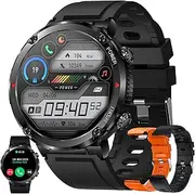Smartwatch Men with Phone Function, Fitness Tracker 1.6" HD Touch Screen, Smartwatch with Sleep Monitor Heart Rate Monitor, Strong 600mAh Battery, Fitness Watch Wrist Watch for Android IOS (Black)