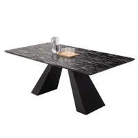 在飛比找蝦皮商城優惠-Boden-奈特6尺造型黑色石面餐桌/長桌/工作桌/會議桌