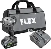 FLEX 24V Brushless Cordless 1/2-Inch 450 Ft-Lbs Torque Compact Impact Wrench Kit with 3.5Ah Stacked Lithium Battery and 160W Fast Charger - FX1431-1F