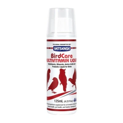 Vetsense BirdCare Multi Vitamin Liquid for Birds 125ml Minerals & Probiotic