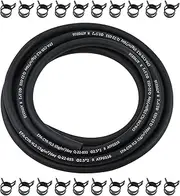 WOTIAN 1/4 Inch ID 10 Feet Fuel Line Hose for Briggs & Stratton Champion Kohler Small Engines Generators Mowers with 20 Clamps OEM FKM Rubber Fuel Pipe Black