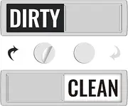 [Gemuity] Strong Dishwasher Magnet with Large, Easy - Read Letters - Clean/Dirty Sign, Adhesive Option for Non - Magnet Surfaces, Scratch - Resistant, Silver Kitchen Decor