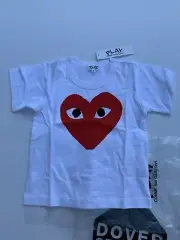 COMME DES GARCONS CDG PLAY KIDS RED BIG HEART TEE Sz 4 Japan NEW GINZA