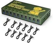 LEKATO Guitar Pedal Power Supply Rechargeable Short Circuit Protection 10 Independent Circuit Outputs