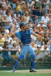 Jim Sundberg Texas Rangers in action v the Baltimore Orioles at an- Old Photo
