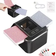 Buldoospok 1-2 Deck Rechargeable Automatic Card shuffler, 2000 mAH USB-C Rechargeable Shuffling Machine with AUTO and Manual Modes Card shuffler for UNO Poker Blackjack, 50dB Shuffle Quietly