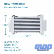 For 2002-08 Mini Cooper Intercooler Charge Air Cooler Turbo Intercooler 1515368