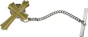 [Kiola Designs] Gold Toned Intricately Detailed Cross Tie Tack