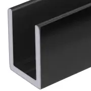 Gun Metal 3/8" Fixed Panel Shower Door Deep U-Channel - 36" Stock Length