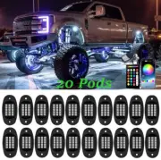 20 RGB LED Rock Lights Neon Lamp Waterproof Music For Ford F-150 F-250 F-350