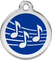 Red Dingo Music Dark Blue Tag - Lifetime Guarantee - Cat, Dog, Pet ID Tag Engrav