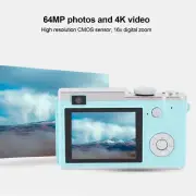 4K Digital Camera 64MP HD 2.4 Inch Screen 16x Digital Zoom Compact Trav