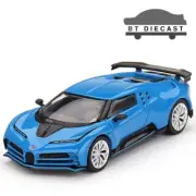 MINI GT BUGATTI CENTODIECI 1/64 DIECAST MODEL CAR BLU BUGATTI BLUE MGT00586