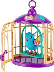 Little Live Pets Lil' Bird & Cage - Jungle Series Pango | Interactive Flocked Bird with Cage Playset That Reacts to Touch, Repeats What You Say. So Colourful with Light Up Wings.
