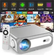 Smart Projector, Android 11.0 Native 1080P Portable WiFi and Bluetooth Projector