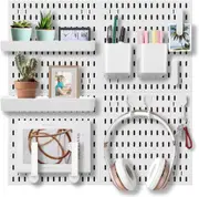 CARLA HOME Pegboard Combination Kit with 4 Pegboards and 18 Accessories Modular Hanging for Wall Organiser