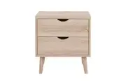 Shangri-La Nyhavn Collection 2 Drawer Bedside Table (Oak)