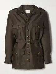 [Zimmermann] Zimmermann - Illuminate Belted Wool And Silk-blend Jacket - Charcoal - 1 1 Gray