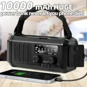 10000Mah/37000Mwh Emergency Hand Crank Radio AM/FM with LED Flashlight Solar Rad