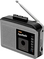 EMEBAY - Portable Walkman Cassette Player with AM/FM Radio, 3.5 mm Audio Output, Music Player for Listening to Your Favourite Radio Programmes/Cassette Player