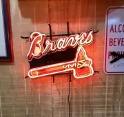 Atlanta Braves Tomahawks Glass 20"x16" Neon Sign Light Lamp HD Vivid Printing