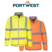 Portwest Mens Eco Hi-Vis Polar Comfort Fleece Pockets Jacket EC70