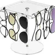 IOIUSKKU Eyeglass Organizer Rack Sunglass Holder Stand for Neat Storage Rotating Display Stand Acrylic Eye Glasses Organizer, B