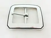 Jeremiah Watt Gun Belt Buckle Clipped Corner Smooth Grooved Stainless Steel Size
