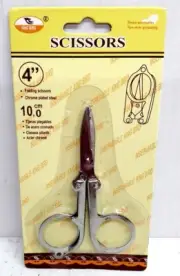 4" Folding Sewing Scissors 10cm Detailing Arts Crafts Scrapbooking Steel # 18382