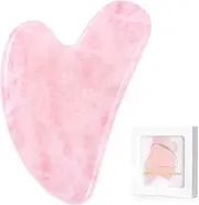 GeeRic Gua Sha Scraping Massage Tool, Jade Gua Sha Board Traditional Scraper Tool for Face Body SPA Anti-Aging Natural Stone Aventurine Guasha for Silky Smooth & Beautiful Skin Pink