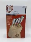 MasterChef 5 Piece Stainless Gourmet Cutlery Set w/ Storage Block