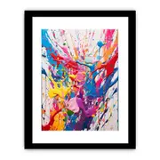 Framed Art Multi Color Drips Framed print Art Poster