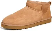 [UGG] Men's Classic Ultra Mini Slippers, Brown, 12 US