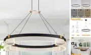 Modern LED Pendant Light Dimmable Black LED Chandelier for Dining Room Pendant