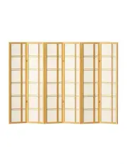 [Artiss] 6 Panel Room Divider in Natural