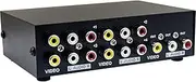Duttek 4 Port AV Switch RCA Switcher 4 in 1 Out Composite Video L/R Audio Selector Box for DVD STB Game Consoles