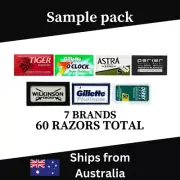 Double Edge Razor 60 Blades Sample Pack, Safety Razor Barber Razor Blades