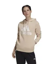 $50 Adidas Women's Essentials Logo Fleece Hoodie Size S Color- Halo Blush/white