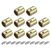 10Pcs 7mm Metal Shoelace Tips Screws Shoelace End Tip Cords End Gold
