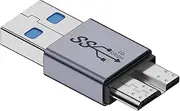 Type C to MicrroB Adapter - USB External Hard Drive Converter, 10Gbps/5Gbps Data Transfer Pin| 7.5W Charging Supported Ports, Laptop to Harddisk Connector, Drives Conenction Device for Hard Disk