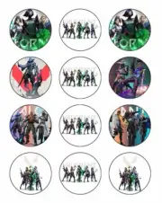 Valorant Cupcake Toppers Edible Birthday Cupcake Decorations (12)