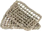 DECOMELODY 2Pcs Seaweed Pet Mat Hammock for Lizards Geckos Bearded Dragons Light Brown Hand Woven Design for Vertical Space Use Present for Reptiles and Pets