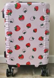 JUICY COUTURE 21” Hardcase Carry On Wheeled Spinner Pink Berries LOGO Suitcase