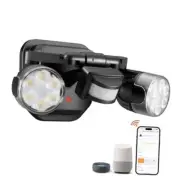 Motion Sensor Outdoor Lights, AC Smart WiFi Flood Lights Smart 1Pack Black