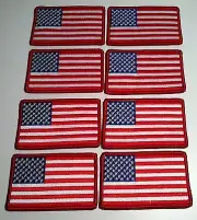 8 UNITED STATES Flag Patch W/ VELCRO® Brand Fastener Military Red Emblem #6